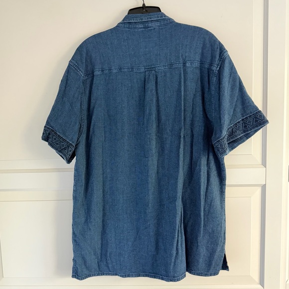 Marine Layer Indigo Archive Sawyer Camp Shirt Size Large 41223 - Picture 6 of 13